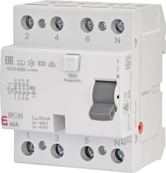 Siguranta automata diferentiala trifazata EFI-4 A 40/0.03