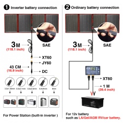 Portable monocrystalline solar panel 200W (50Wx4pc), Controller included - Img 7