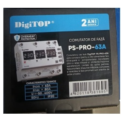 Dispozitiv trifazic de protecție tensiune și control faze cu afișaj pentru instalații electrice