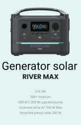 Generator solar electric ecoflow River 600 Max