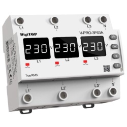 Releu trifazic protectie tensiune minima sau maxima 63A Digitop V-PRO-3F63A