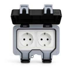 Priză dublă de exterior IP66 – Schuko, rezistentă la apă și praf, ideală pentru curte și terasă - Img 2