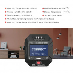 Tester priza profesional cu afisaj, tester RCD 30mA,model 2020