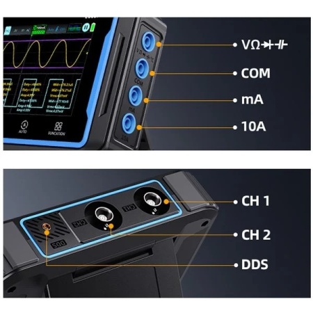 FNIRSI 2C53P Osciloscop, generator de semnal și multimetru 3în1, 2 canale - Img 4