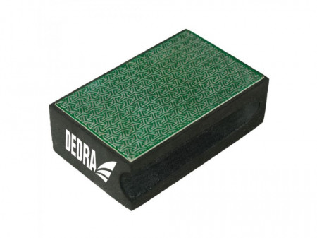 Bloc ascutit diamantat, grit 100, 95 x 63 x 34mm, suport burete dens, Dedra