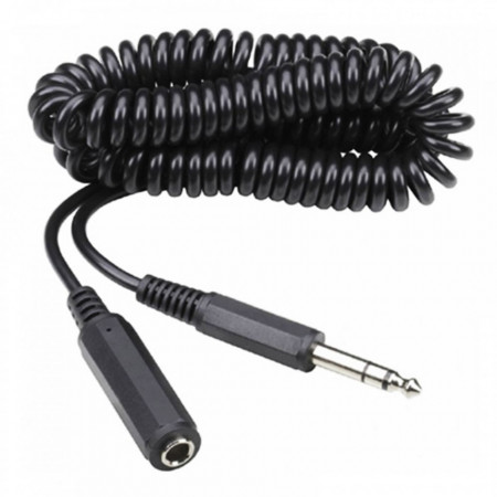 Cablu audio extensie spiralat, jack 6.3mm, mama-tata, 5m, Deltac C