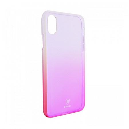 Carcasa siliconica pentru Apple Iphone X, roz transparent, Baseus