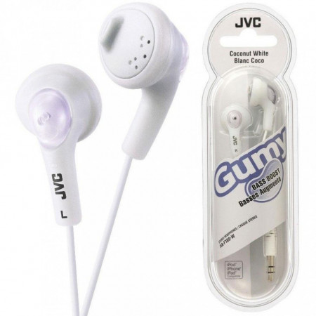 Casti audio In-ear , 1m, alb, bass boost, JVC Gumy