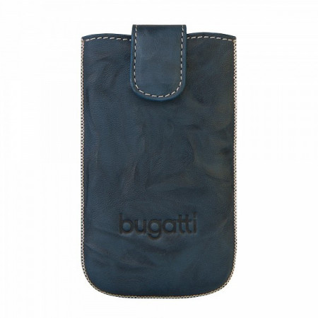 Husa de protectie universala , piele naturala , gri, 122 x 73mm, Bugatti