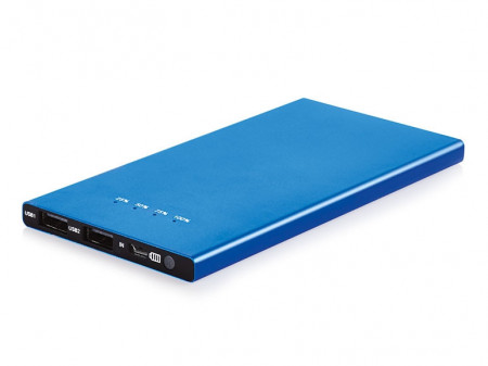 Power Bank slim, 5000mAh, 2 x USB, albastru, Silvercrest