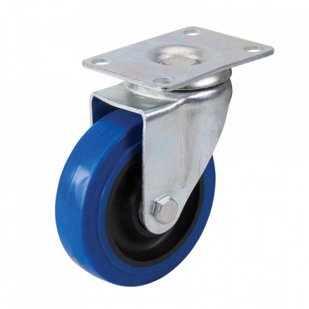 Roata pivotanta aplicabila, cauciuc elastic, 100mm, sustinere 140Kg, Silverline
