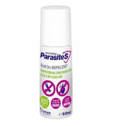 Roll on repelent impotriva tantarilor si a capuselor, 60ml, Santaderm ParasiteS
