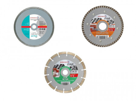 Set 3 discuri profesionale , beton, ceramica, granit, marmura, gresie, piatra, 125mm x 22.23mm, Dronco