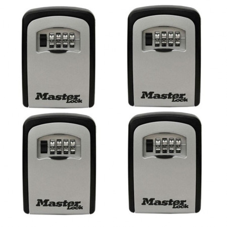 Set 4 cutii cu cifru pentru Chei Master Lock 5401EURD, cifru mecanic, 115 x 85 mm , metal