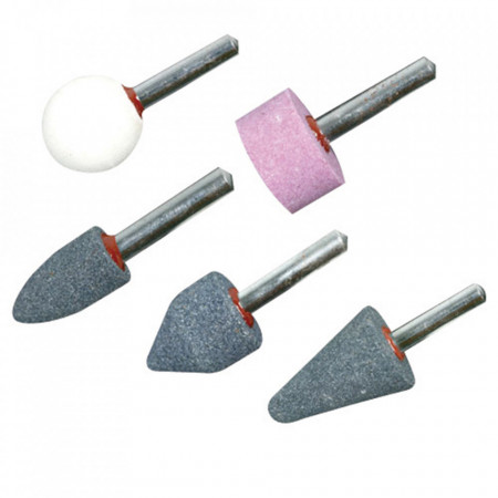 Set 5 piese polizat, slefuit pentru mini oberfreza, prindere 6mm, Silverline