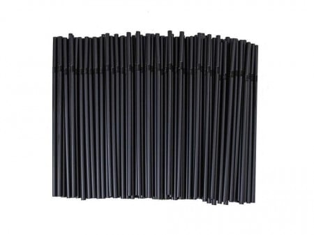 Set 500 paie flexibile din plastic, 240 x7mm, burduf scurt, negru