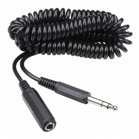 Cablu audio extensie spiralat, jack 6.3mm, mama-tata, 3.5m, Lutronic