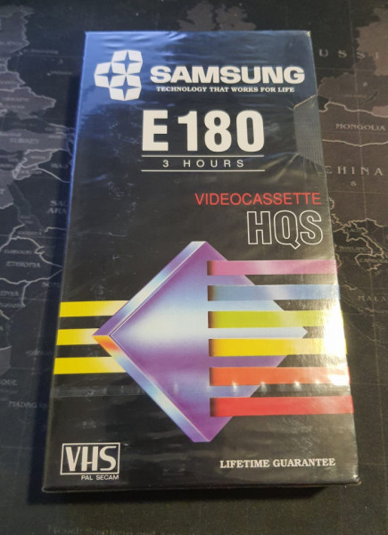 Caseta video VHS, E-180, HQS, Samsung