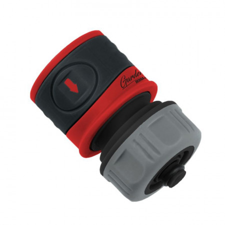 Conector cupla rapida furtun gradina, 1/2", ABS, PP, blister, soft grip cauciuc, oprire automata apa la decuplare, Dedra