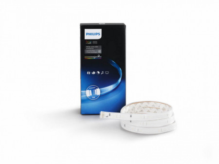 Extensie banda LED inteligenta Philips Hue Lightstrip Plus, ZigBee Light Link, Bluetooth,11W, 800 lm, lumina ambianta alba, 1 m