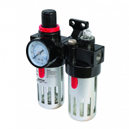 Filtru aer regulator & lubricator , decantor , 10 bar , 150ml , Silverline Air Filter Regulator & Lubricator