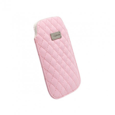 Husa universala telefon, vinil/textil roz, 111.50 x 72mm, Krusell