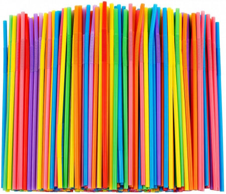 Set 100 paie plastic flexibile ambalate individual, 240 x 5mm, Multicolor