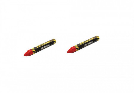 Set 2 creioane ceramice santier, marcare beton, metal, 11 cm, rosu, F.F. Group