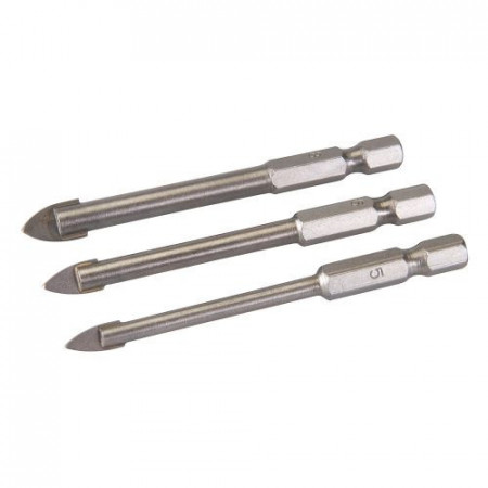 Set 3 burghie pentru sticla, 5, 6, 8 mm, Silverline