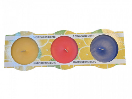 Set 3 lumanari gradina anti-insecte, Citronella, 12.5 x 3 cm, KCB