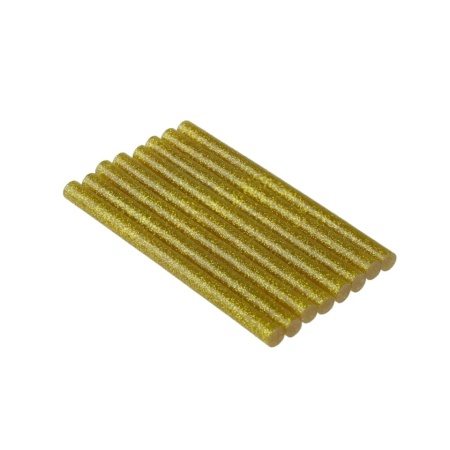 Set 8 baghete silicon aurit 8 x 100 pentru pistolul de lipit - Stickuri adezive pentru topit DEDRA