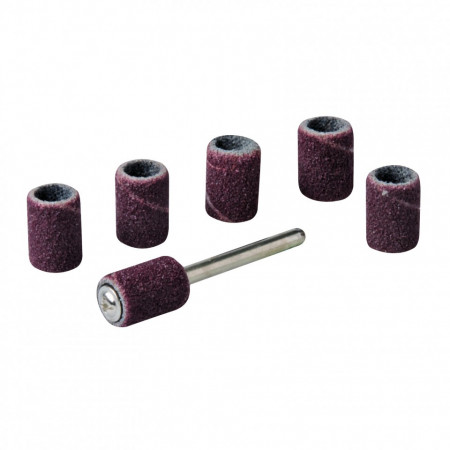 Set tambur pentru slefuit 7 piese , 80 grif , 6.35mm (1/4") , 3.17mm , Silverline Rotary Tool Drum Sanding Set 7pce
