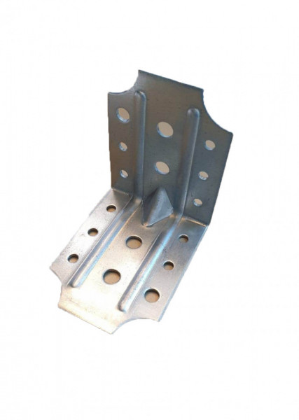 Coltar metalic galvanizat, pentru lemn cu ranforsare tripla, 70 x 70 x 52mm , 9 gauri, F.F. Group