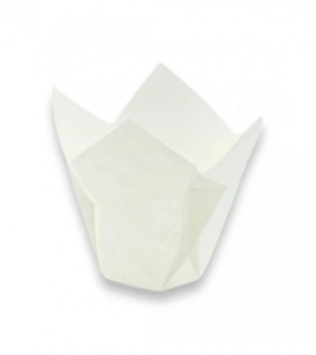Set 350 forme copt pentru briose, chese lalea, 32 x 60mm, alb