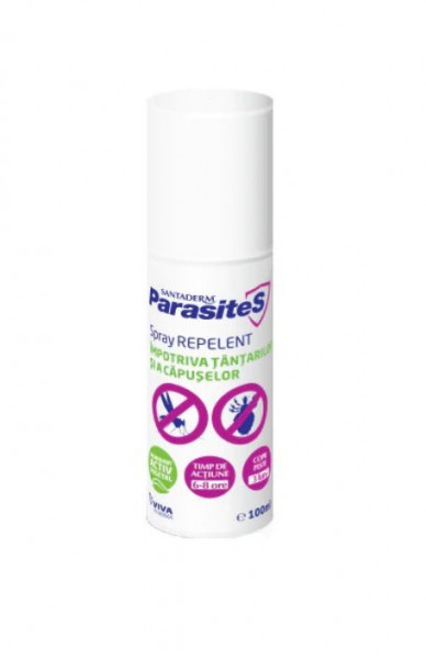 Spray Repelent Santaderm Parasites impotriva tantarilor si capuselor, 100 ml