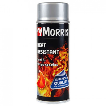 Spray vopsea rezistenta temperaturi ridicate , +800 grade, sobe, gratare, argintiu, 400 ml, Morris