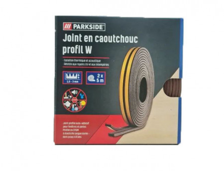 Banda autoadeziva de etansare usi ferestre, maro, 9 x 3.5 mm, 5m x 2, Parkside