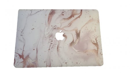 Carcasa protectie, microshield, Macbook Air, 13", A1932/A2179/A2337, Pink marble large