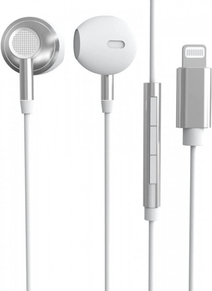 Casti cu microfon compatibil Iphone toate modelele, alb, conector Lightning