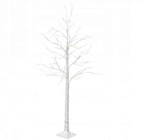 Copac decorativ cu 36 leduri lumina calda, 98 cm, alimentare baterii, George Home