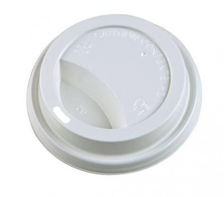 Set 100 capace pentru pahare carton, alb, D70, bauturi calde
