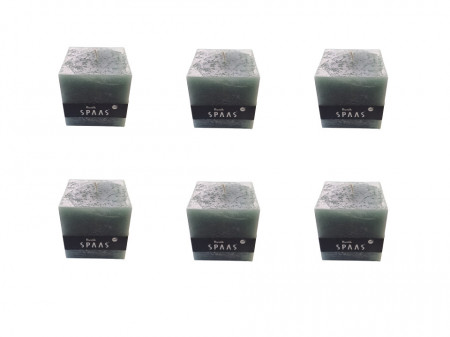 Set 6 lumanari profesionale, 6 x 900gr, verde, 10.2 x 10 x 10cm, ardere 65 ore/lumanare, SPAAS