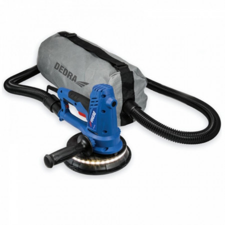 Slefuitor perete , gips cartor , glet , Dedra 750W , 180mm , lumina LED , functie aspirator si sac colectare