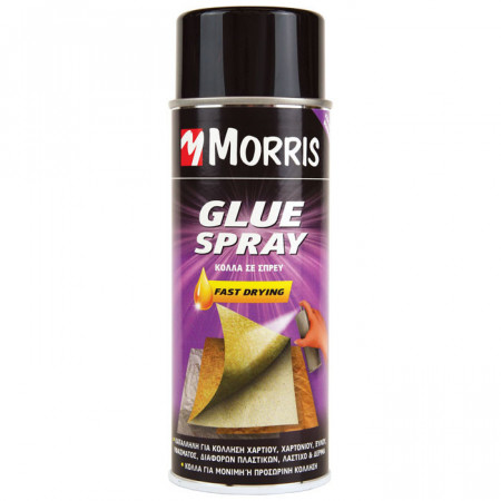 Spray adeziv de contact, piele, texile, lemn, uscare rapida, 400 ml, Morris
