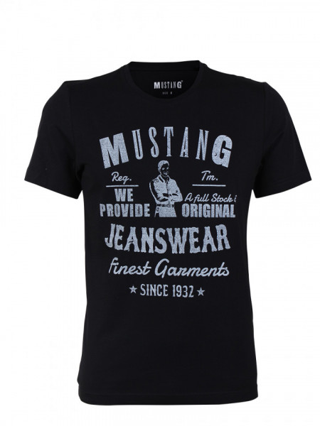 Mustang, Tricou regular fit, negru, imprimeu, 2XL