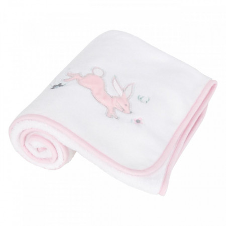 Paturica pufoasa fleece premium, 90x70cm, iepure, CuddleCo