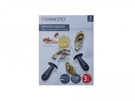 Set 2 cutite pentru deschis scoici, stridii, lama 5.5cm, inox, Ernesto