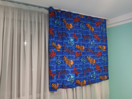 Set 2 draperii camera copii, 2 x 168 x 137cm, cu rejansa, varianta scurta, 50% bumbac, 50% poliester, Nickelodeon