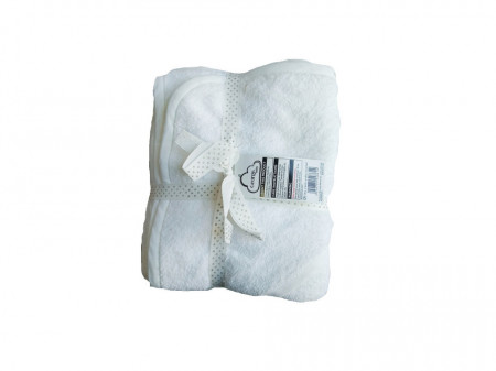 Set 2 prosoape cu gluga bebelusi, 100% bumbac, alb, 90 x 90 cm, George Home