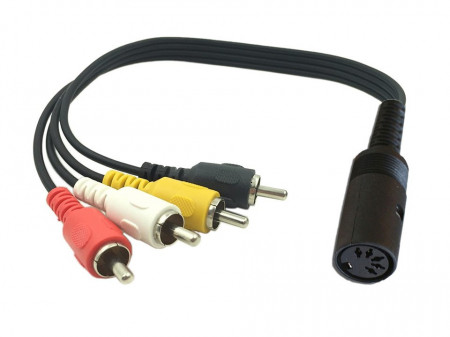 Cablu adaptor , 5din mama la 4 x rca tata, 20 cm, Lutronic